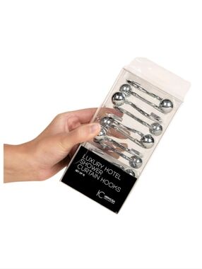 NEW Luxury Shower Hooks Silver Chrome Finish -12 pack Hotel Quality